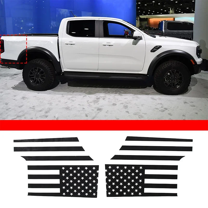 

For 2023+ Ford Ranger PVC black car styling rear wheel side pull flower film sticker car decoration protection accessories 2Pcs