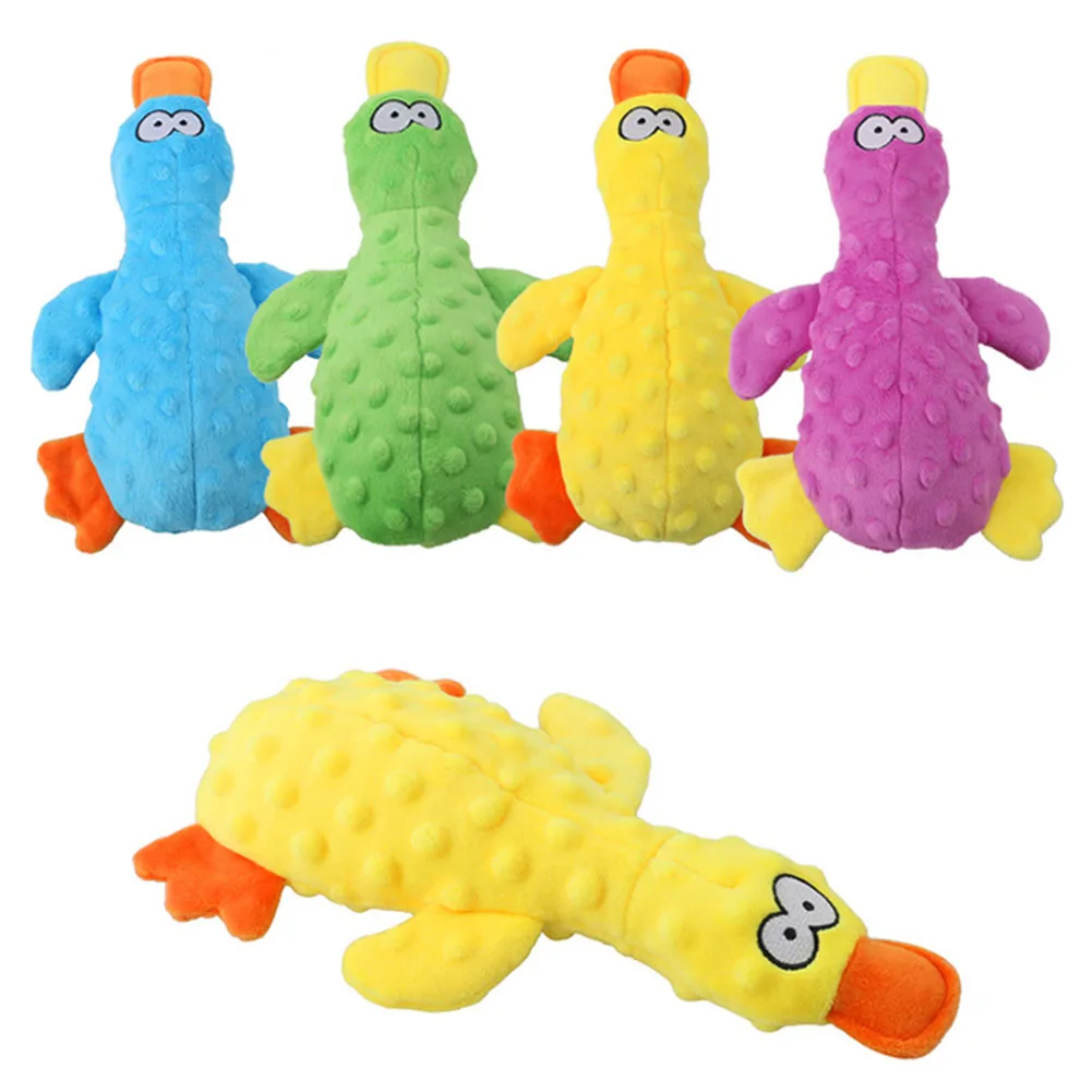 

Pet Plush Duck Bite-resistant Interactive Stuffed Squeaking Toys Molar Chew Toys Cat Dog Supplies，Drop Shipping