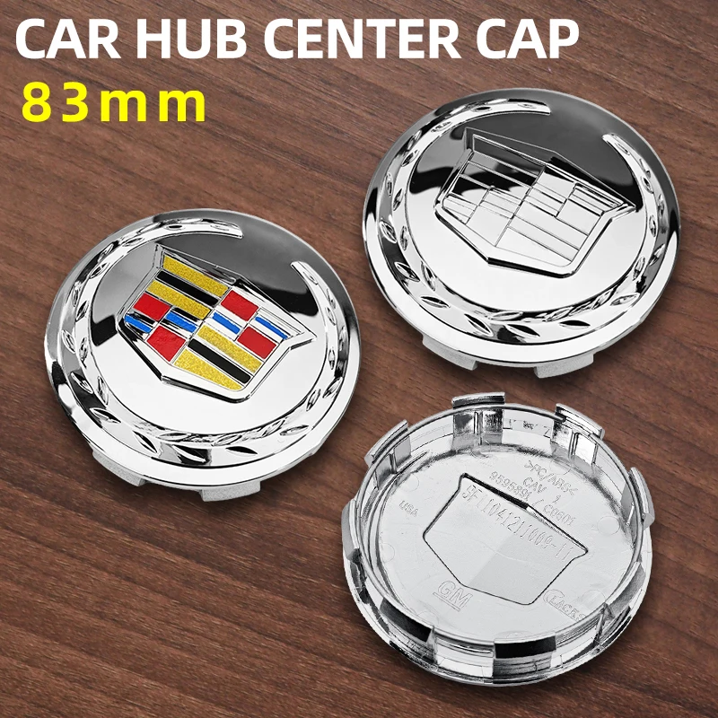 

4pcs ABS car wheel hub center cover badges 83mm For Cadillac Escalade steel wheel hub cover modification small cover 9595891
