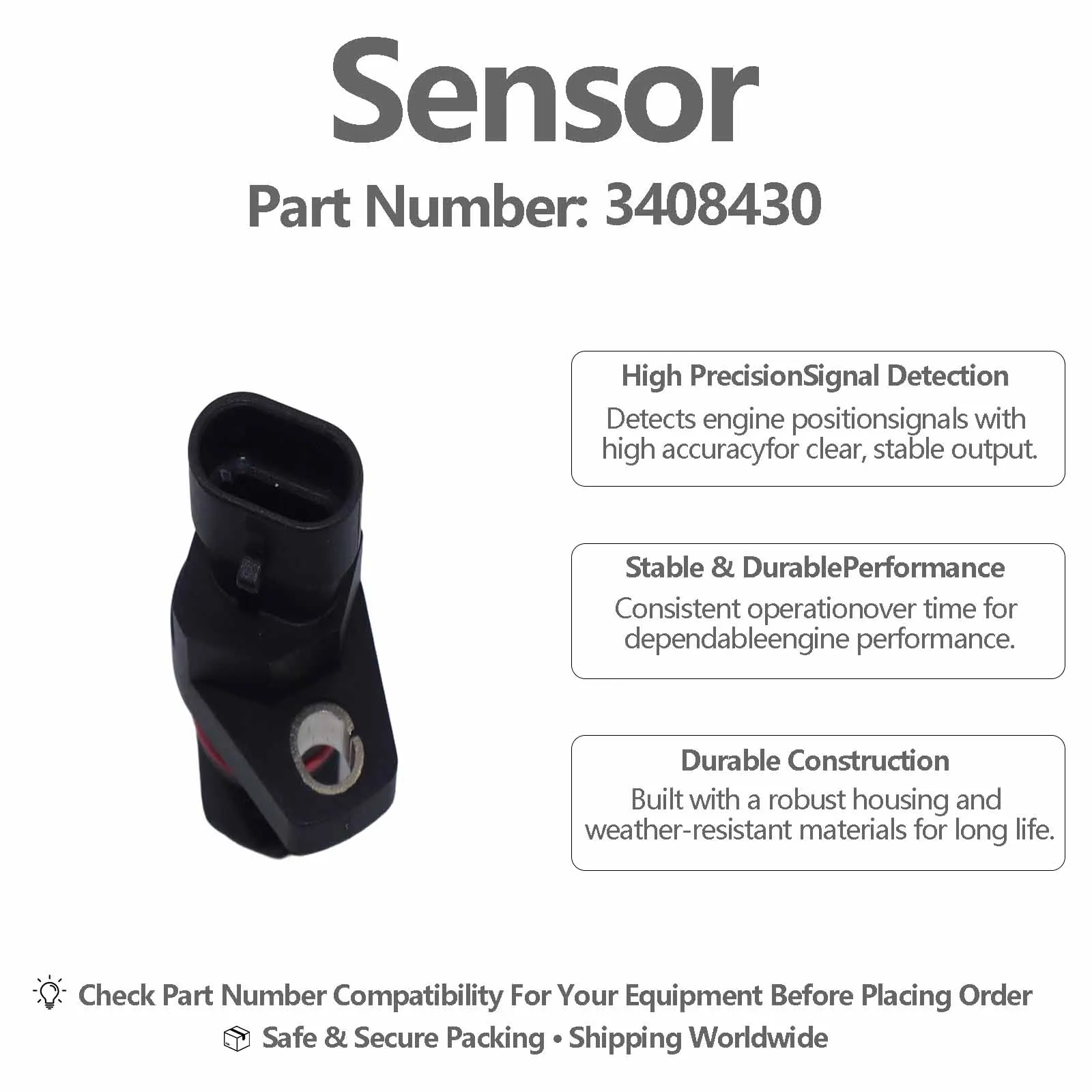 Camshaft Sensor 3408430 57790504 For Hyundai HL740-7 HL740TM-7 HL757-7 HL757TM7 HL760-7 HL770-7 Wheel Loaders