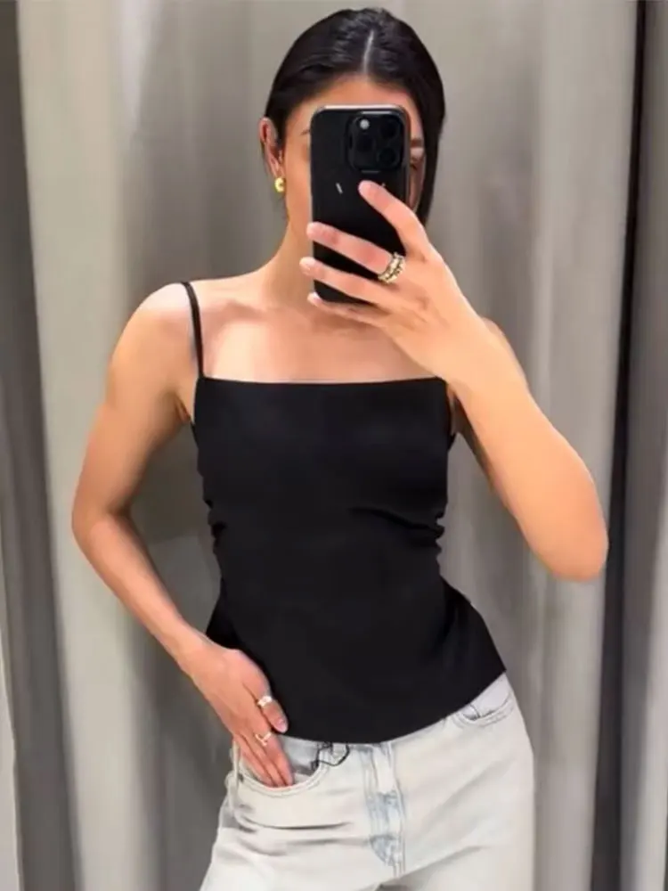 Sommer Neue Mode Frau Top Solide Satin Bogen Dekoration Tops Ärmellose Dünne Backless Chic Wilde Weibliche Halter Camis Y2K
