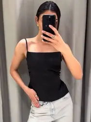 Summer New Fashion Woman Top Solid Satin Bow Decoration Tops Sleeveless Thin Backless Chic Wild Female Halter Camis Y2K