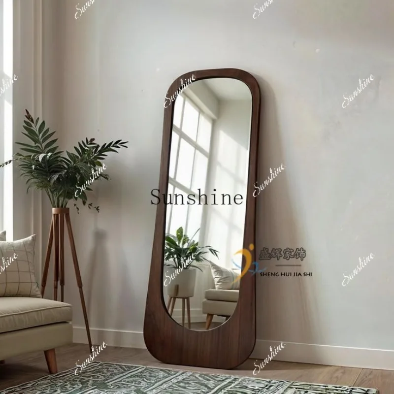Medieval style household high definition floor mirror bedroom special-shaped full-length mirror attached to the wall  FT