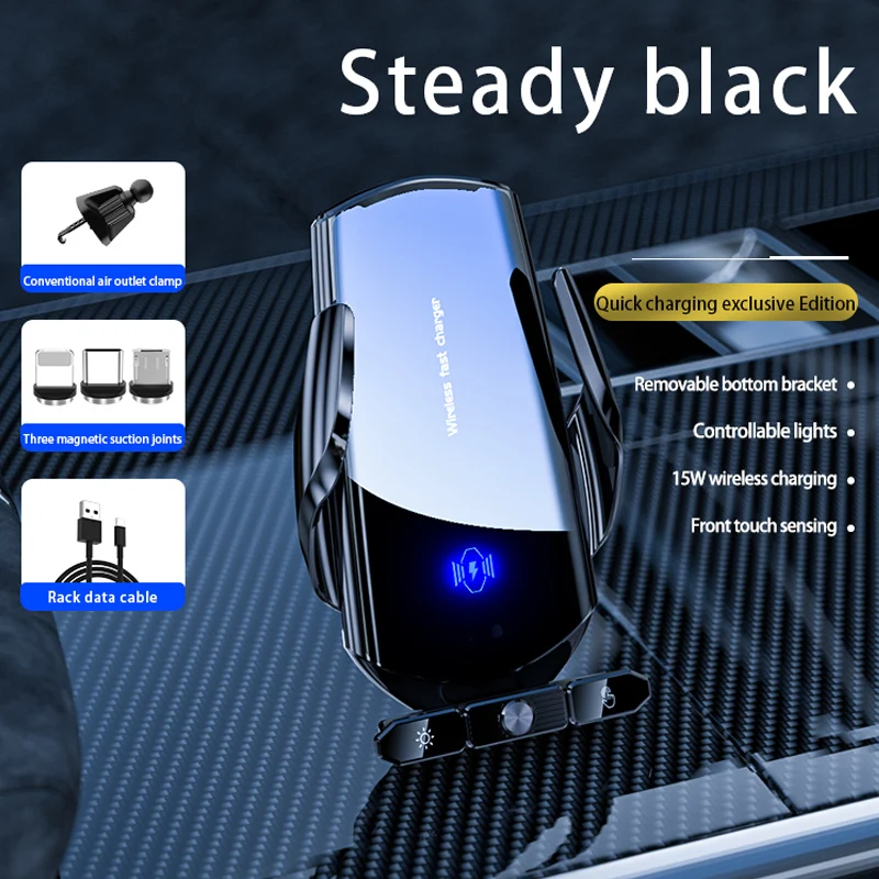 Auto draadloze oplader Magnetische automatische infrarood inductie Snel opladen voor iPhone Xiaomi Samsung Autohouder Telefoonhouder