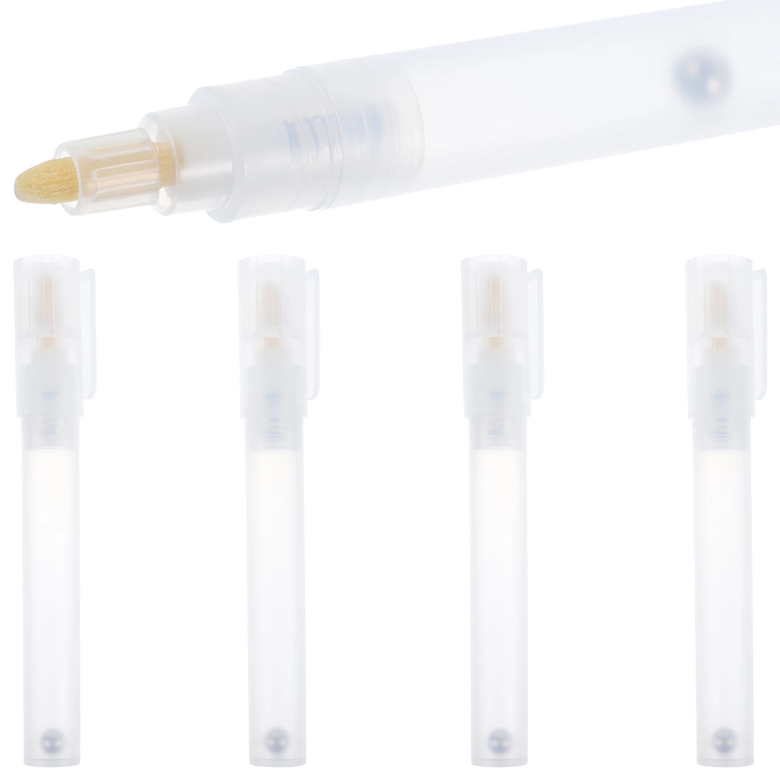 

4pcs Refillable Paint Pens Empty Marker Shells Transparent Pen Holders Durable Ergonomic Design For Students Stationery Back To