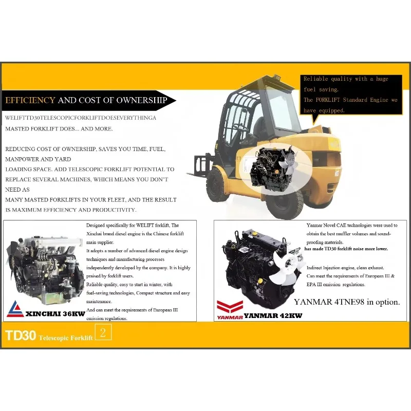 Customized 3T Telescopic Handler 4m Lift Xinchai/Yanmar Engine Options For Robust Performance