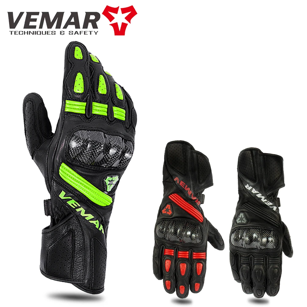 

Sheepskin Leather Motorcycle Glove Carbon Fiber Shell Anti-drop Motocross Glove Waterproof Keep Warm Motorbike Glove Touchscreen