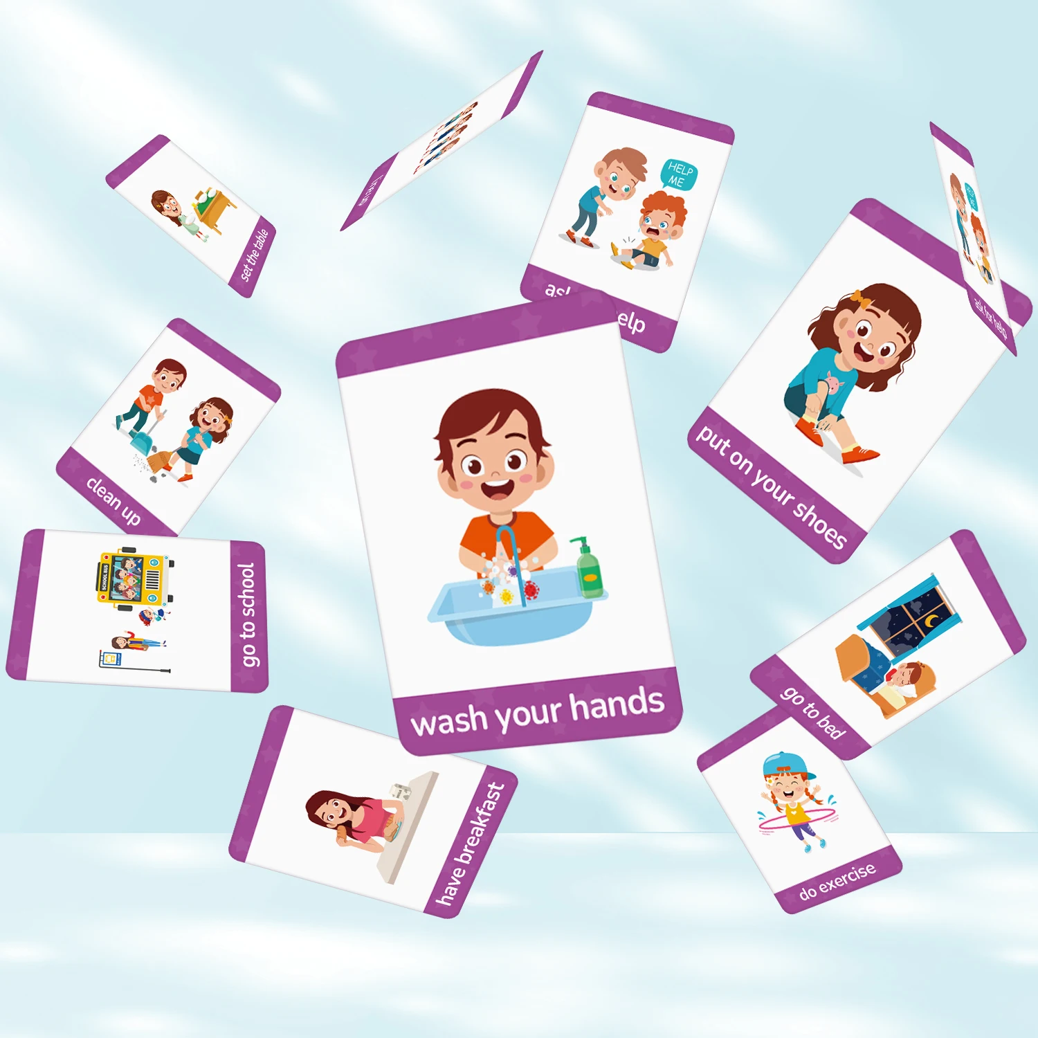 20 قطعة من بطاقات الروتينية اليومية، أدوات تعليمية للمساعدة البصرية لتأخير الكلام والتعليم الخاص غير اللفظي #5