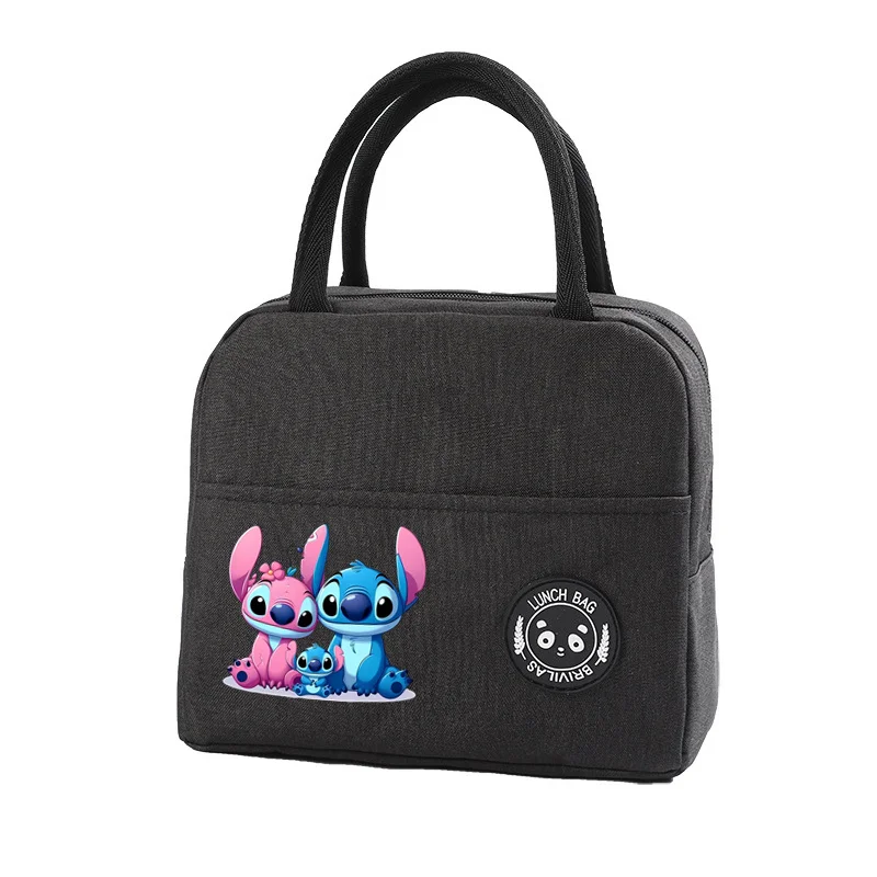 Disney Lilo &Stitch Cartoon Lunch Bag for Kids Waterproof Insulated Outdoor Picnic Handbag Foil Meal Pack Thermal Insulation Box