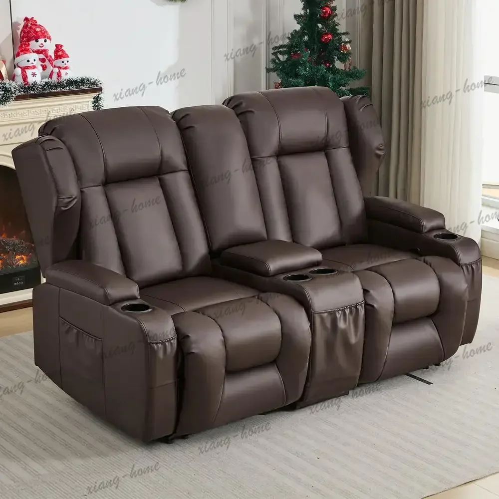 ls65.5 Loveseat Recliner Sofa Double Recliner Sofa amp Console Wall Hugger Loveseat Reclining RV Theater Seats RV Couch Home The
