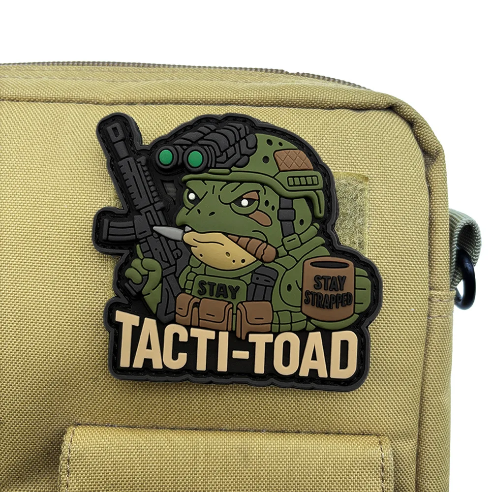 3D Weicher Selbstklebender Taktischer Kröten-PVC-Klettverschluss-Patch Moralabzeichen Armbinde Dekorativer Rucksack-Aufkleber Patches für Kleidung – Detail 6