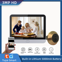 3MP Smart Life Outdoor Wireless House Door Peephole Video Eye Camera 2.4G Wifi Night Viewer Security Home Door Camera With LCD