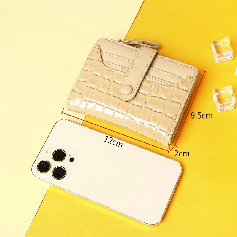 กระเป๋าใส่บัตรสั้นสำหรับผู้หญิงที่เรียบง่ายและทันสมัย, กระเป๋าใส่บัตรหนัง PU แบบหลายช่อง, กระเป๋าใส่บัตรเครดิตสำหรับผู้หญิง