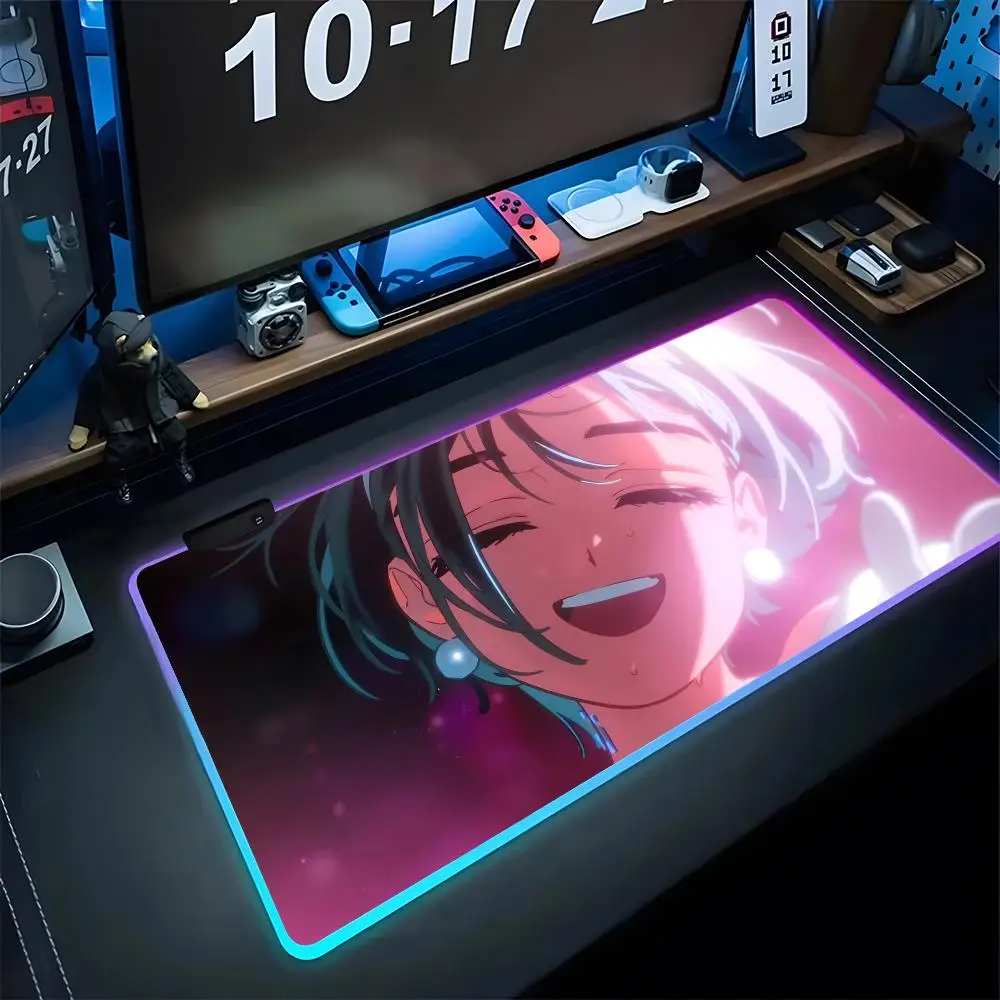 

Music A-Alien Stage Movie Mouse Pad Gaming Rgb Mousepad Backlit Keyboard Gamer Girl Xxl Laptop Mat Table Pads Office Deskpad