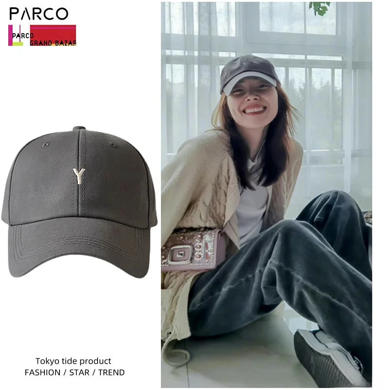 tokyo-parco-liu-wen-baseball-cap-letter-y-japanese-design-sensation-small-face-duckbill-hat-women-casual-cotton-cap