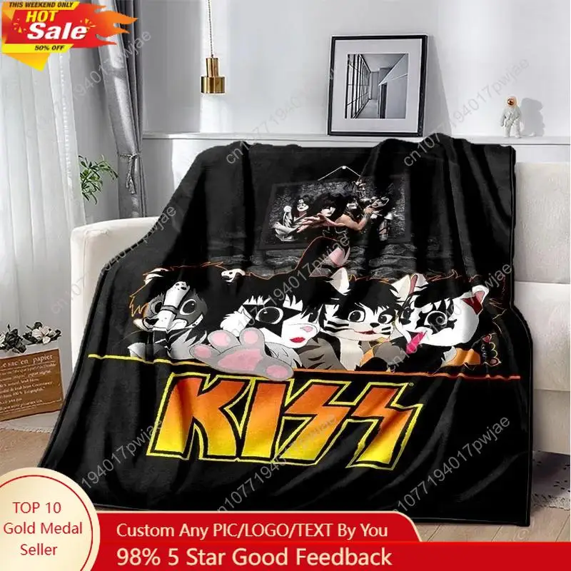 

KISS Band Rock Band 3d Printed Blanket Flannel Blanket Super Soft Fleece Throw Blanket Warm Custom blankets
