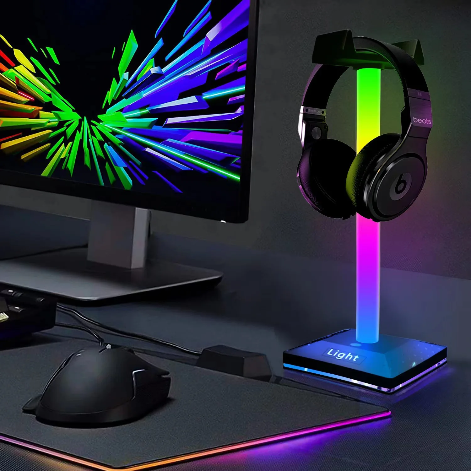 RGB Phantom настольная атмосфера Φ Многофункциональная подставка для наушников, внешний декоративный фон для компьютерного стола