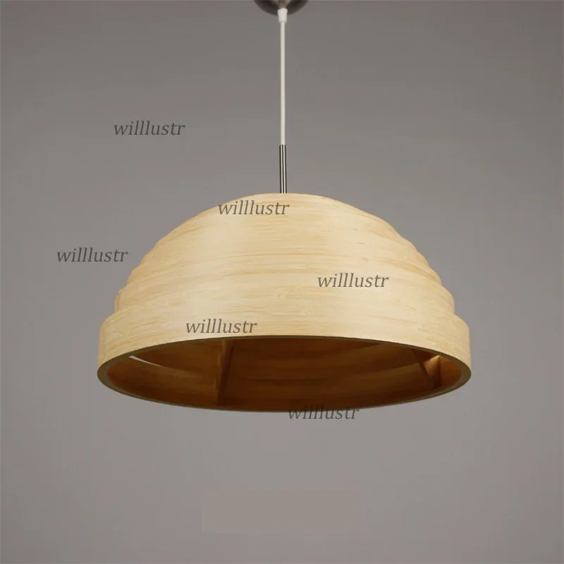 Handmade Multilayer Bamboo Pendant Lamp Blinds Hotel Cafe Bedroom Wood Shutter Suspension Hanging Lighting Ceiling Chandelier