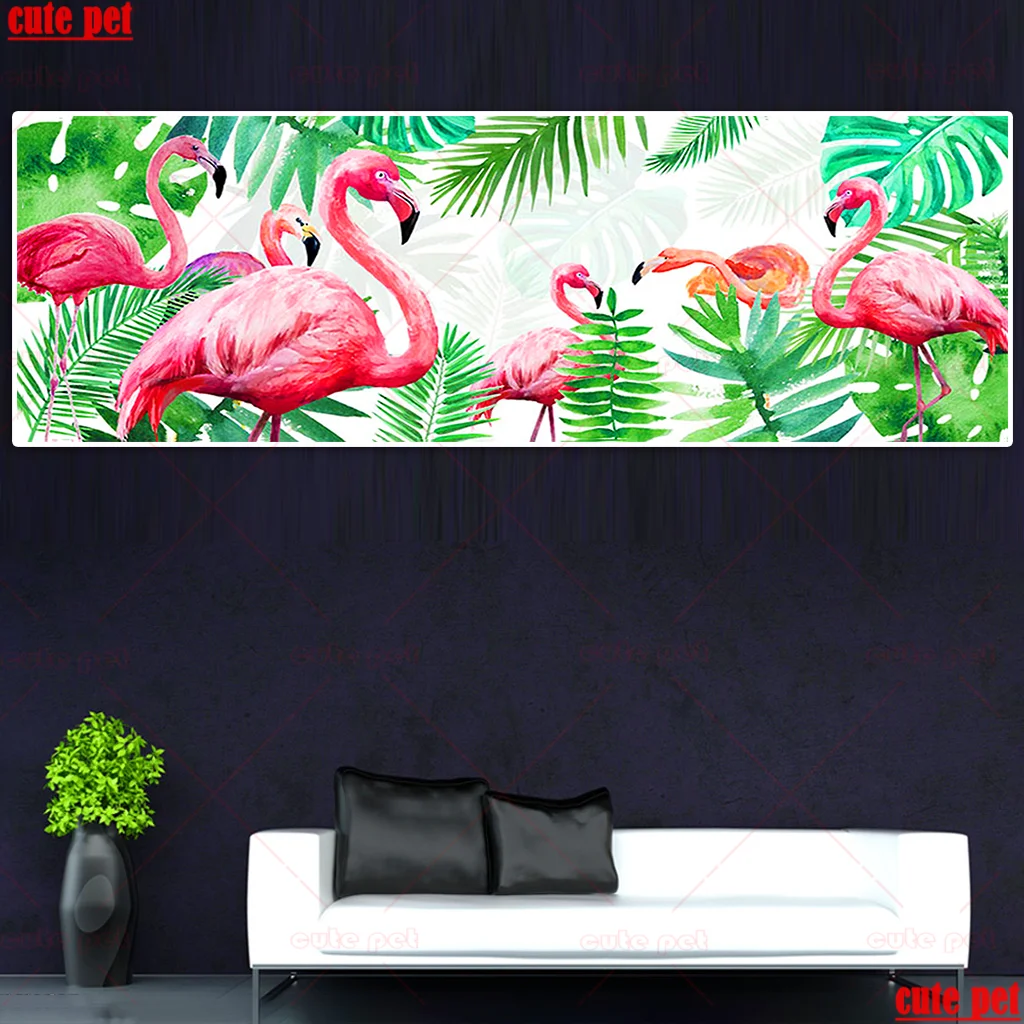 

large Jungle Animal 5d diamond painting Flamingo handmade diy puzzle Full diamant embroidery mosaic Cross Stitch decor artwork