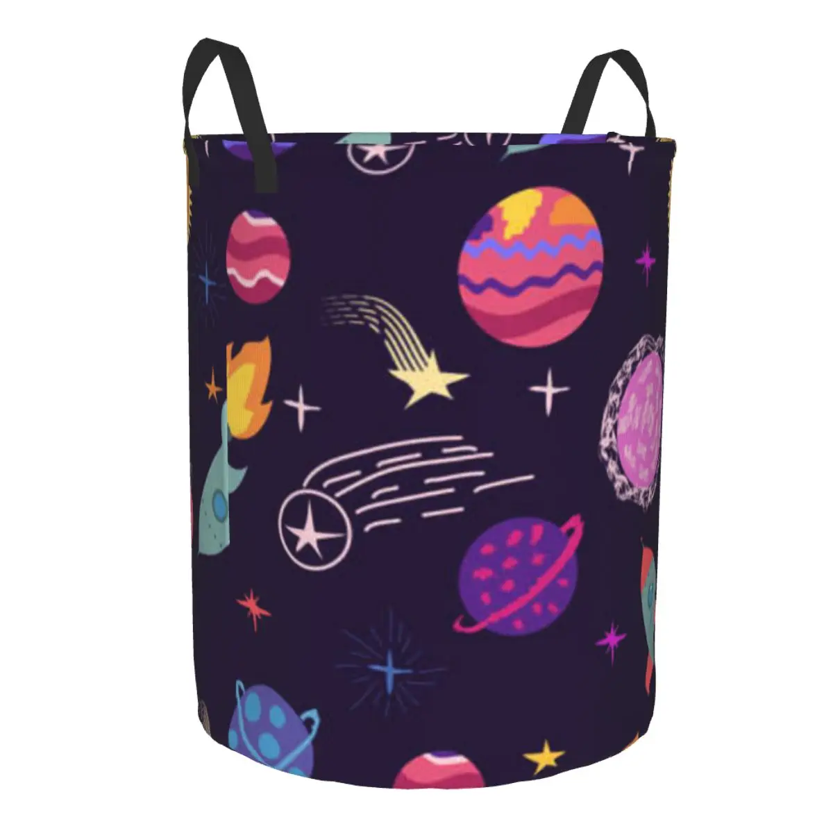 Foldable Laundry Basket for Dirty Clothes Planets Rockets And Stars Storage Hamper Kids Baby Home Organizer