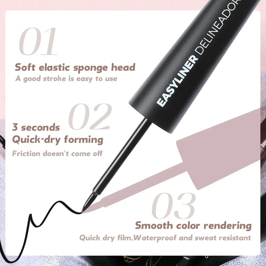 Ultra Thin Matte Black Brown Liquid Eyeliner Waterproof Sweatproof Lasting Quickily Drying Eyeliner Pencil Eyes Makeup Cosmetics