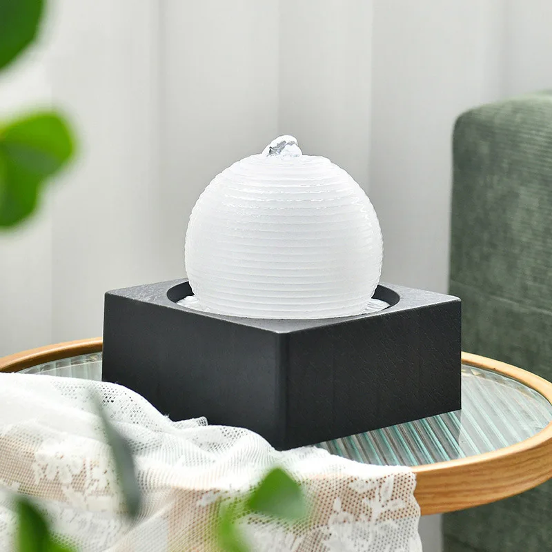 

Indoor Relaxation Tabletop Ball Fountain With LED Light Home Office Decoration Meditiation Water Foundtain Desktop Fountains