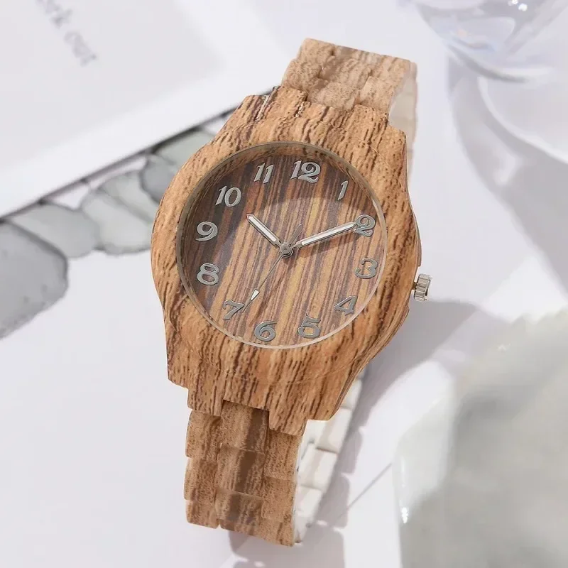 Luxury Watches Women Wood Grain Simple Quartz Wristwatch Ladies Simplicity Retro Men Design Clock Relogio Mujer Masculino Reloj