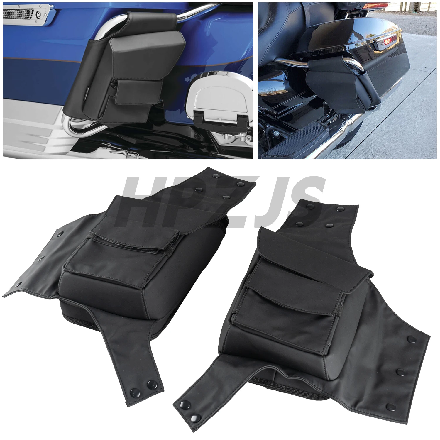 

For Harley Touring Road Street Glide 1993-later Motorcycle Left Right Saddlebag Pouches Guard Support Bag Black