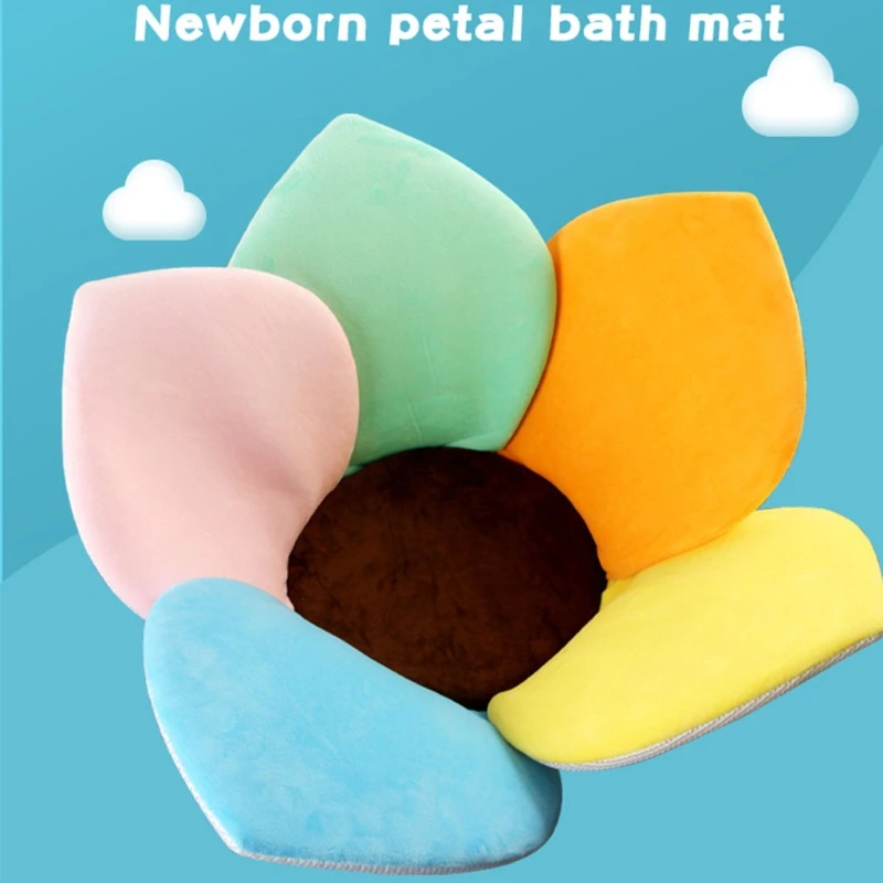 57EE Flower Baby Bath Pad Infant Comfort Bathtub Mat Tub Support Lounger Sink Bath Cushion Newborn Photo Props