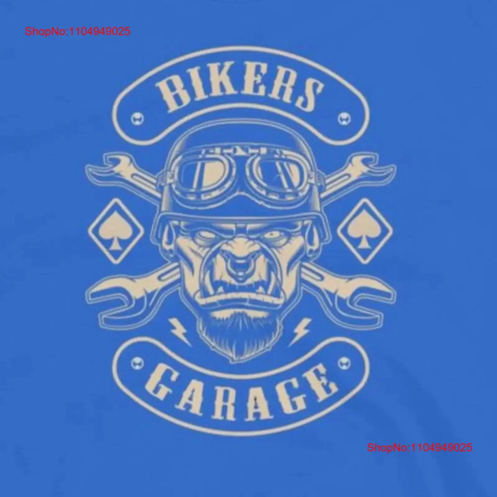 

Bikers Garage Chopper Bulldog Spade Motorcycle T Shirt vintage Washed Comfortable homme Soft graphic Stretched Unisex