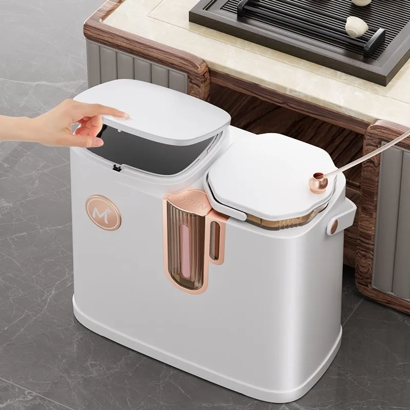 

【EFFICIENT 】Home Wet-Dry Separation Trash Bin,Press-Type Sorting Cleaning Bucket,Tea Filter Bin For Living Room,Compact&Convenie