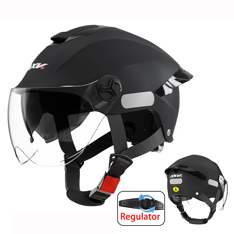 Protección contra impactos de verano, casco de motocicleta de cara abierta de seguridad, lente corta, ala trasera ordinaria, Cascos negros Para Moto