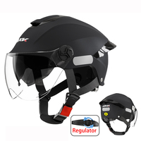 Summer Impact Protection Safety Open Face Motorbike Helmet Motorcycle Short Lens Ordinary Tail Wing Black Cascos Para Moto