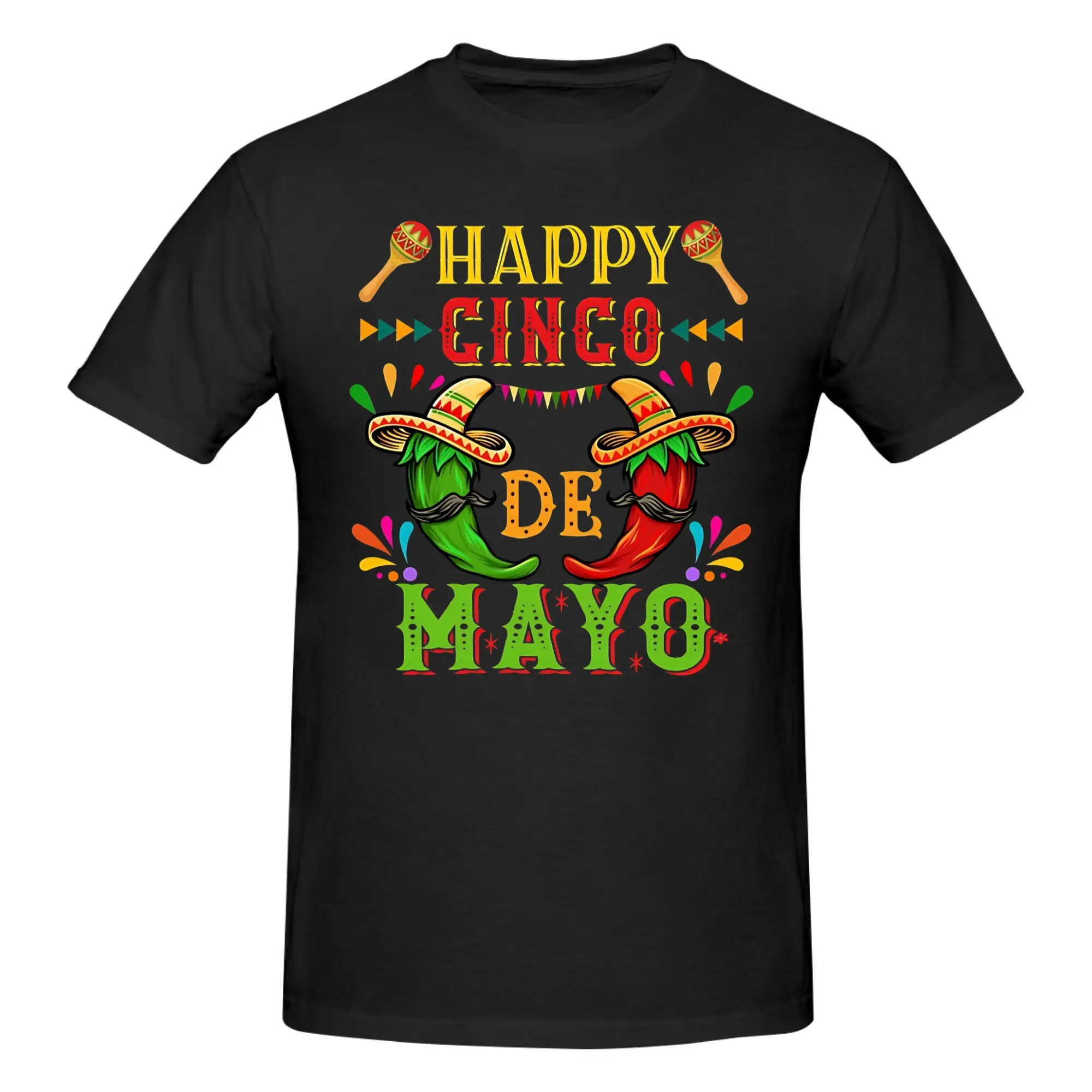 1 Piece Mexico Cinco De Mayo Party Fiesta Cinco De Mayo Funny 100% Cotton T-Shirt Happy Cinco De Mayo  Fiesta Tops Tees For Men