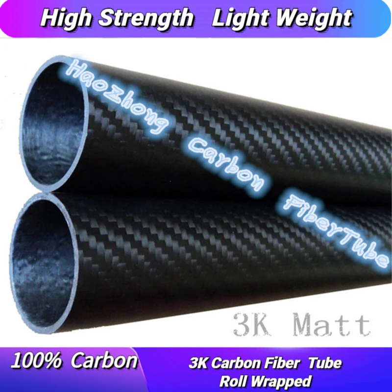 

OD 50XID 46X500MM 3K Roll Wrapped 100% Pure Carbon Fiber Tube 3K Matt finish 50*46