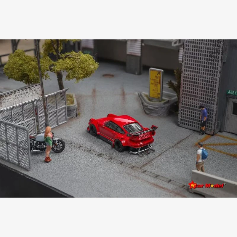 STAR Dostępny 1:64 RWB 964 GT Ogon Czerwono-Biały Model Samochodu Odlewany Kolekcjonerski Miniaturowy Zabawka