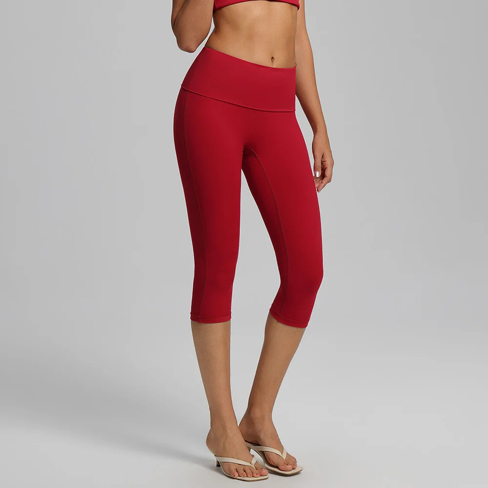 Sports Leggings Yoga Capri Pants Women's High Waist Fitness Leggings Slim Yoga Casual Sports Capri Pants Running Exercise Pants