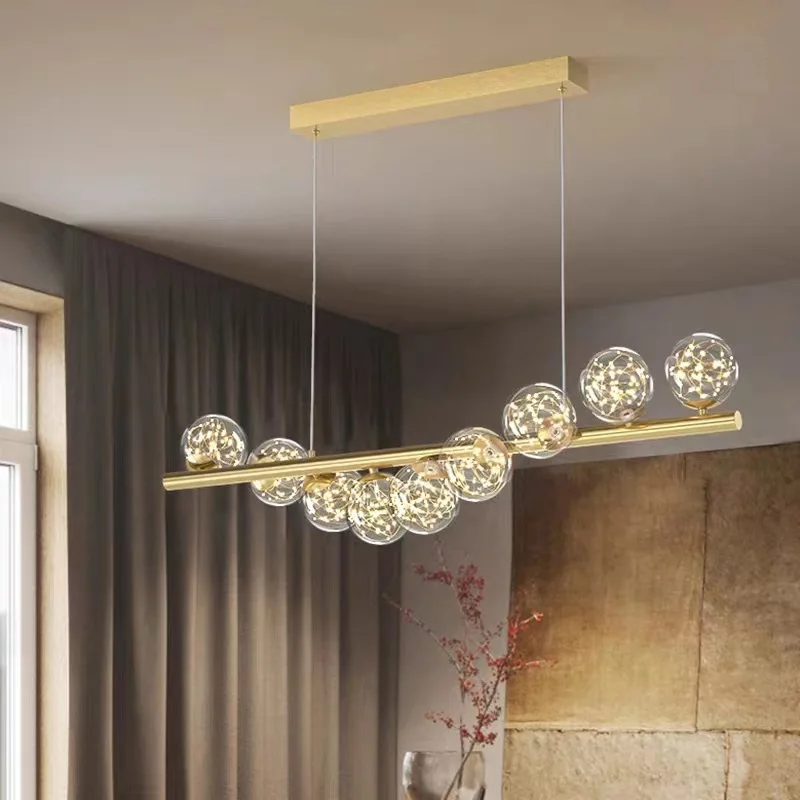 

SANDYHA Modern Glass Ball Chandelier Is Made Available for Restaurant Home Decoration Bar Pendant Light Room Kitchen Lighting