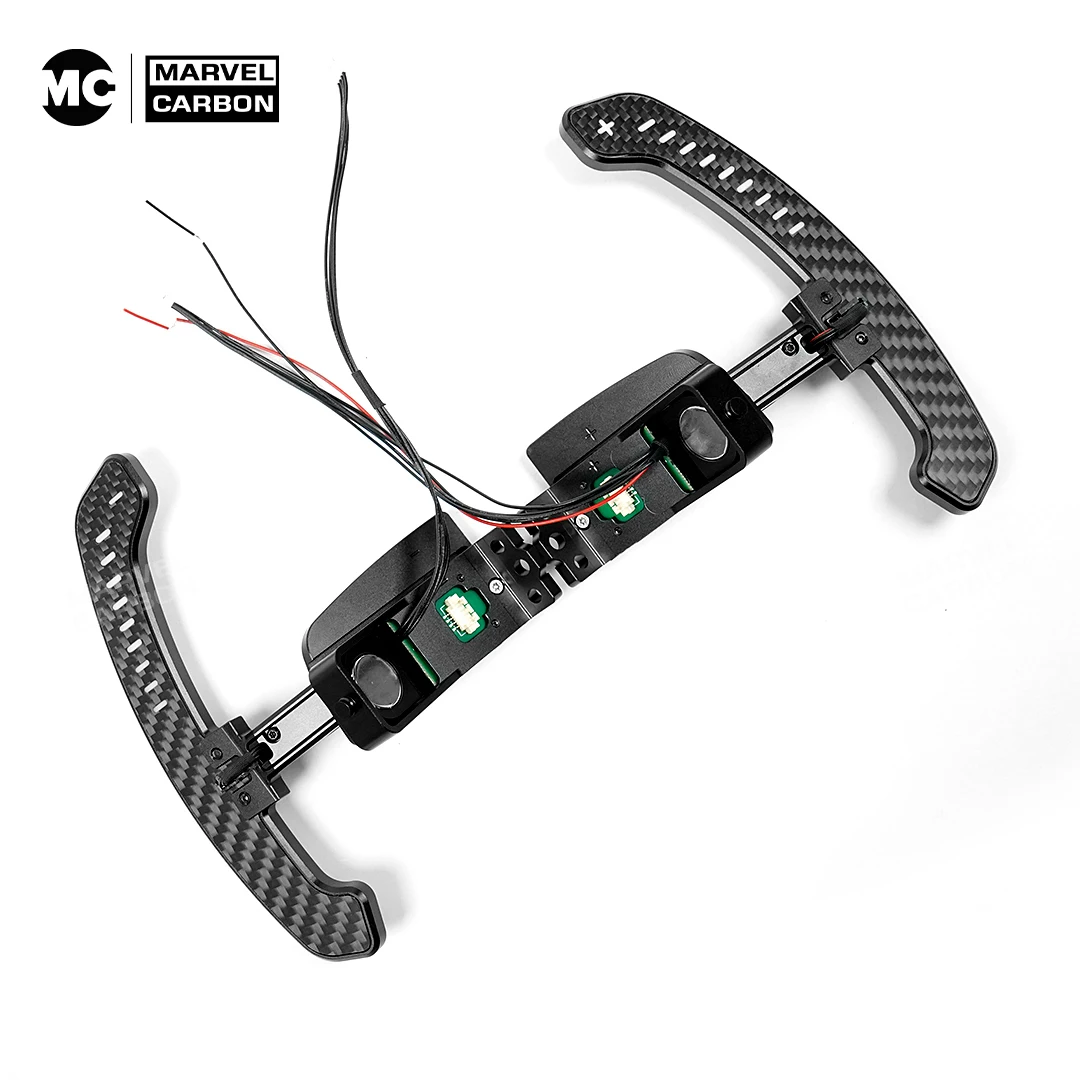 MC LED Aluminum Alloy Carbon Fiber Magnetic Paddle Shifters for Porsche 992 GT3 Magnetic Paddle Shifter