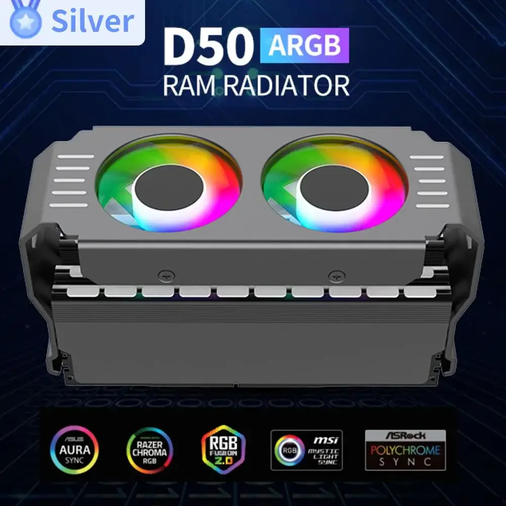 

Компьютерный модуль оперативной памяти Кулер ПК DDR4 DDR5 Двойной вентилятор 120 мм 4-контактный ШИМ/5 В 3-контактный ARGB Sync ШИМ-вентиляторы Алюминиевый радиатор охлаждения RGB