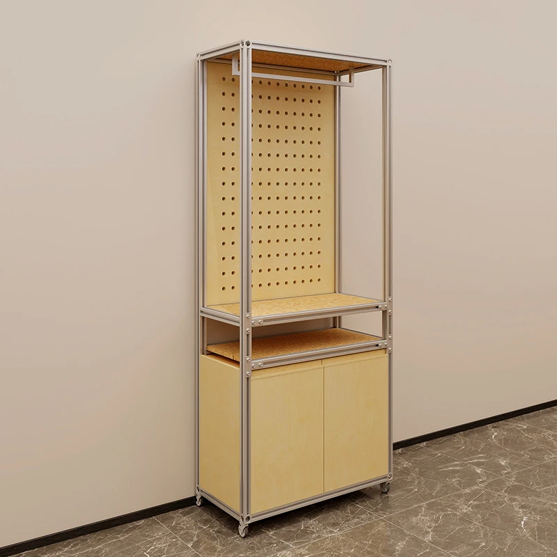 تخصيص متجر بيع بالتجزئة عرض خزانة عرض الرف خشبية Pegboard قبعة تخزين لاعبا اساسيا #3