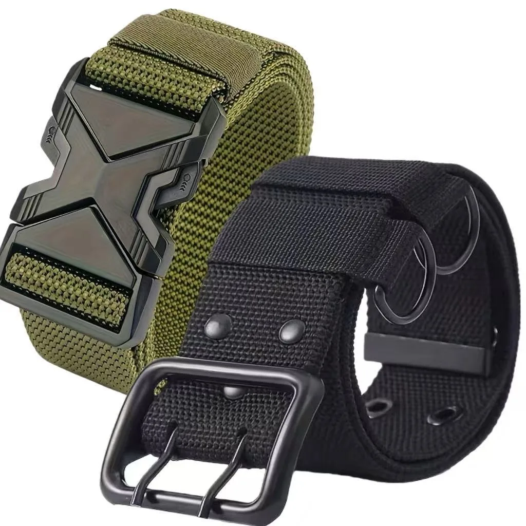 

Комплект из 2-х мужских дышащих нейлоновых ремней, новинка 2026 года | Ремень с пряжкой для активного отдыха на природе | Брюки/Джинсы | Легкий и прочный поясной ремень