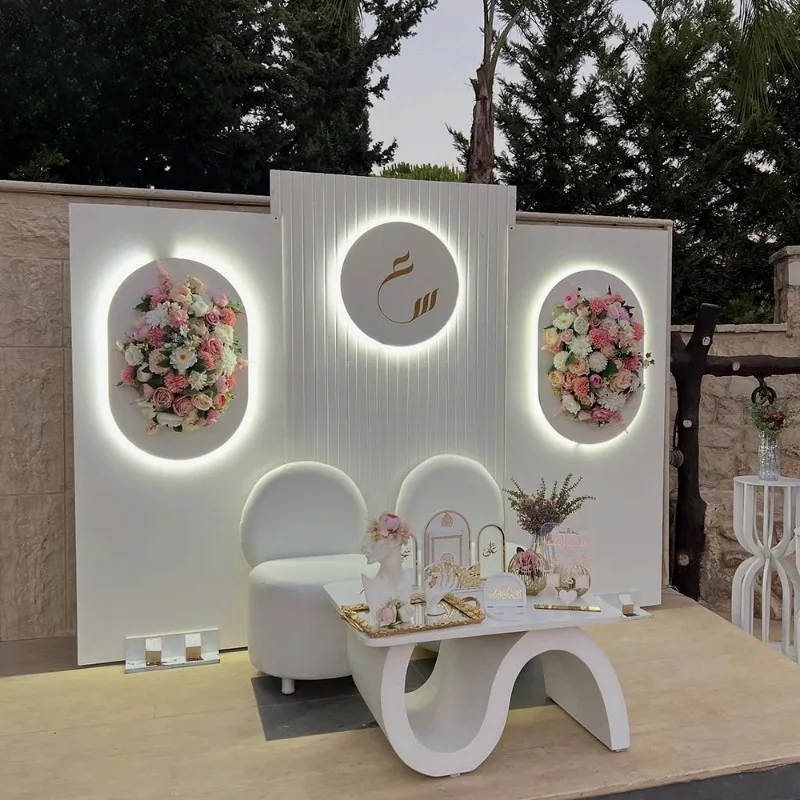 Smooth White Square Wedding Stage Background Decoration Outdoor Garden Party Background Panel
