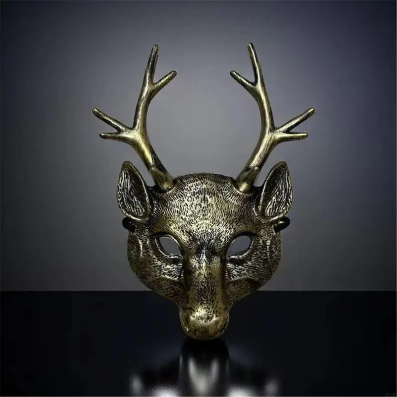 H58E Deer Maske Halloween Kostüm für Kinder Erwachsene Festival Party Halloween Deer Cosplay Kostüm Requisiten