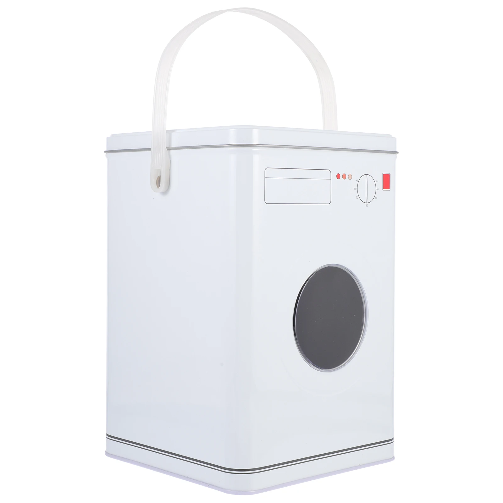 

Washing Machine Shape Storage Box White Large Capacity Iron Tinplate Bins Household Home Organization Container