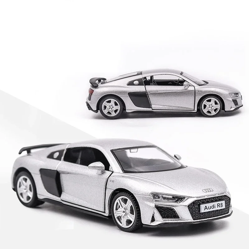 1/36 Audi R8 Coupe GT Spyder Toy Car Model RMZ City 3 ''Diecast Super Sport Racing Miniature Pull Back Collection Gift Kid Boy