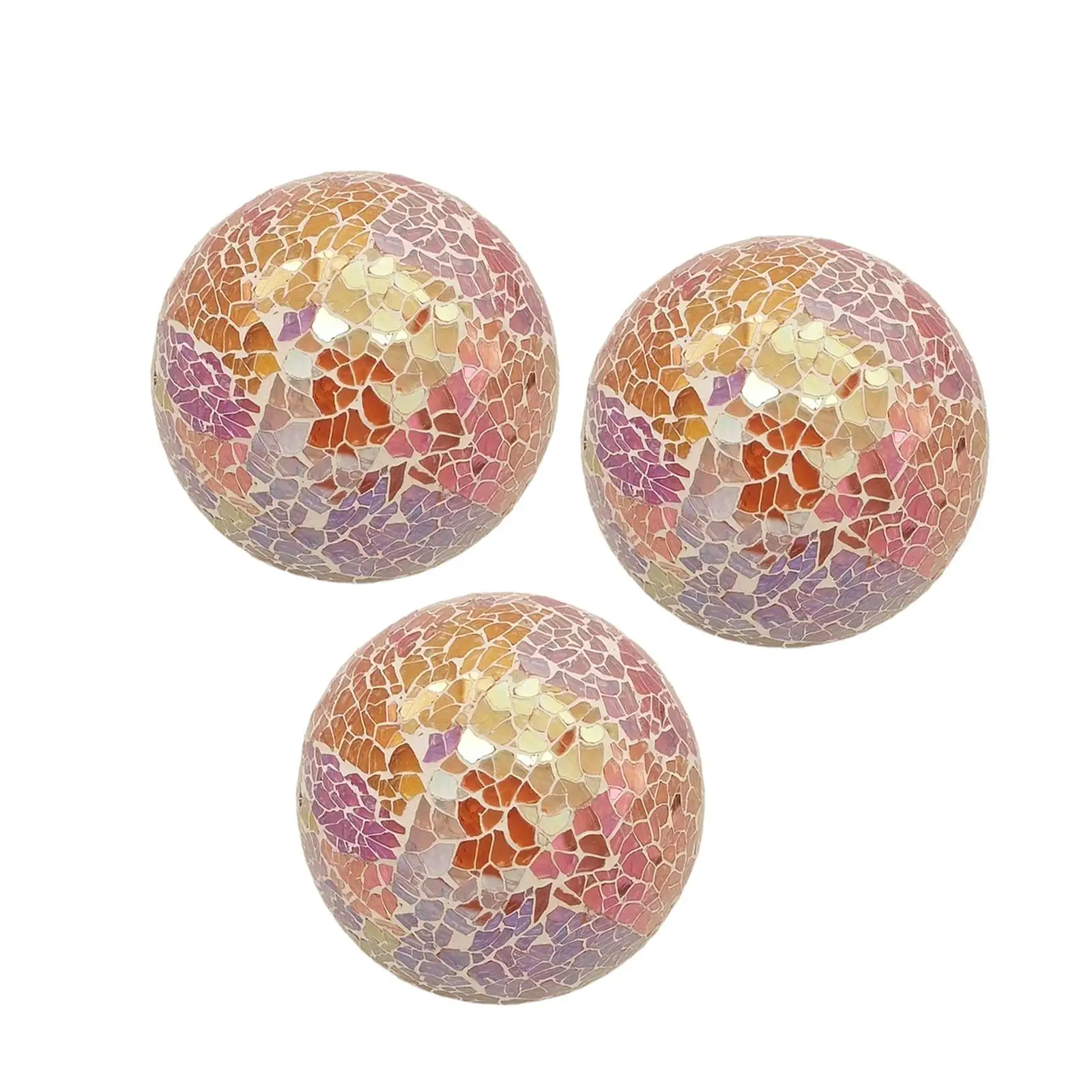 3x Mosaic Sphere Balls Bowl Fillers Collectible Creative Funny Desktop Ornament for Coffee Table Bowls Walkway Garden Office