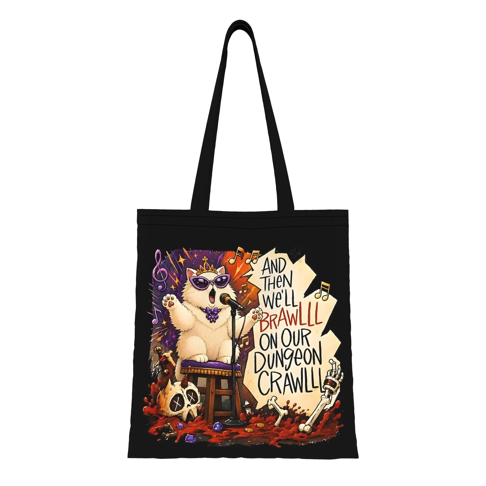 Donut Karaoke Tote Bag canvas tote bag,  casual style for daily shopping