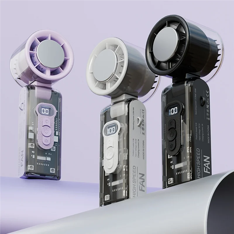 Ventilador de alta velocidad de refrigeración semiconductora, ventilador Turbo portátil recargable para exteriores, iluminación Led, Black-BAAQ