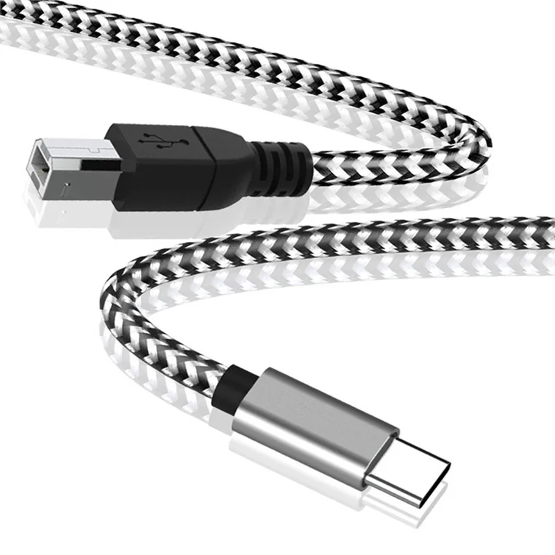 كابل A003 من النوع C إلى MIDI USB C إلى USB B 2.0 كابل الطابعة سلك الماسح الضوئي لطابعات Aio وHP وCanon وSamsung والمزيد Du